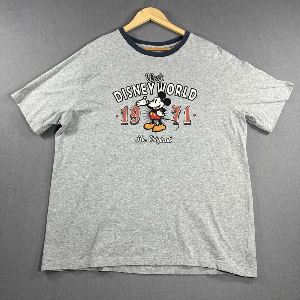 Disney Mickey Mouse 1971 Walt Disney World Tee Ringer Shirt Adult XL